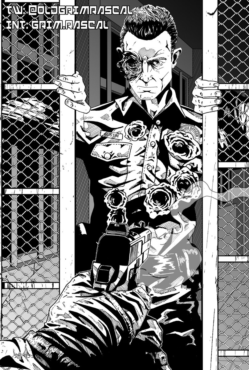 OldGrimRascal's tweet photo. Some long overdue fan art/tribute to one of the best movie villains of all time the T1000 from #Terminator2 played by the great @robertpatrickT2 , for all you young ones yet to witness this awesome film, go do so now! #fanart #drawing #illustration #terminatorfanart https://t.co/MOyZKM8Ili