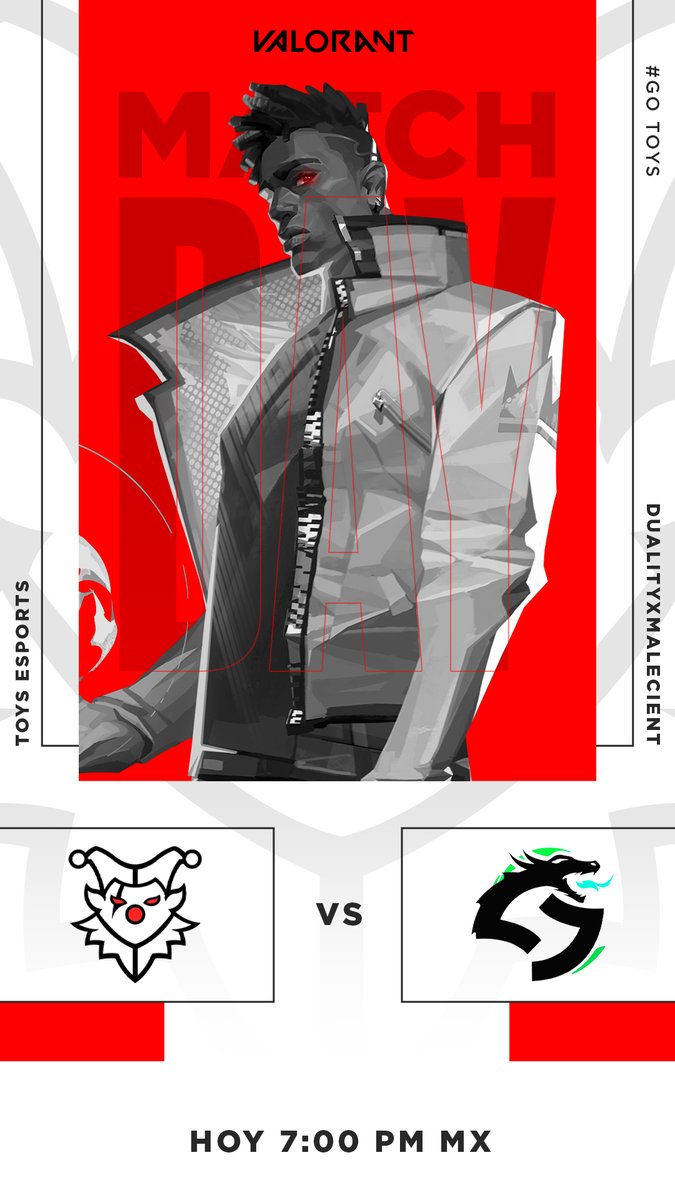 MATCHDAY
Hoy a las 7:00 PM MX nos enfrentamos a DualityxMalecient en un choque que promete ser épico. ¡No te lo pierdas y apoya a Toys Esports en esta nueva batalla!

#MatchDay #GoToys #VALORANT #ToysEsports #ReadyForBattle