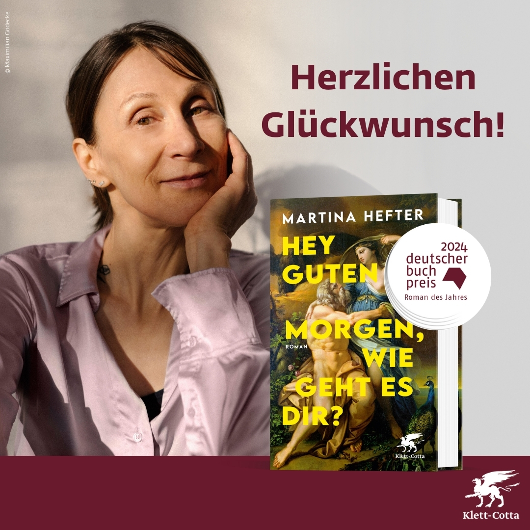 Der Deutsche Buchpreis 2024 geht an unsere Autorin Martina Hefter!
Wir sind vollkommen überwältigt!!!

Wir gratulieren dir von Herzen und freuen uns so für dich, liebe Martina 💛🐝

#DeutscherBuchPreis  #Heygutenmorgenwiegehtesdir #Wildbienenultra @Buchpreis @boev