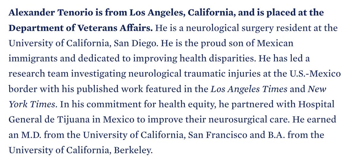 I will be serving as a '24-'25 White House Fellow and continue striving to alleviate human suffering and help those who need it most. Immense gratitude to my family for their sacrifices, my program and mentors for their support, and humanitarian groups doing lifesaving work.