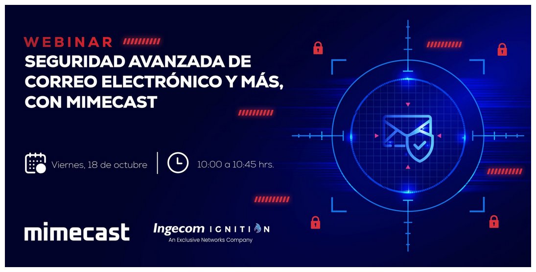 ¿Confías en las medidas  de seguridad que tienes en tu correo electrónico? Si quieres conocer opciones de seguridad avanzada para el email, apúntate al webinar de <a href="/Mimecast/">Mimecast</a> del viernes, 18:00. 
Regístrate en este enlace: lnkd.in/dKVATQVA