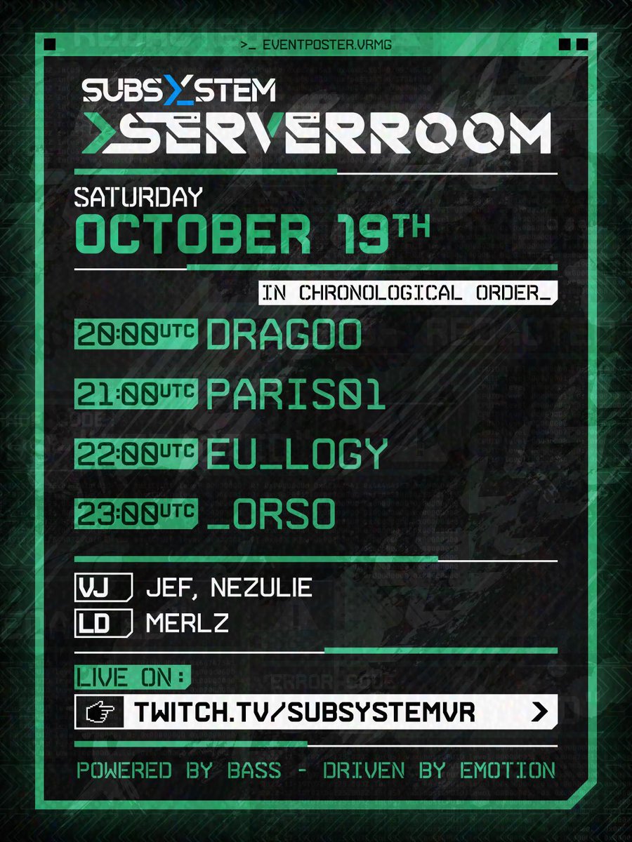 SUBSYSTEM VIRTUAL EVENTS tweet media