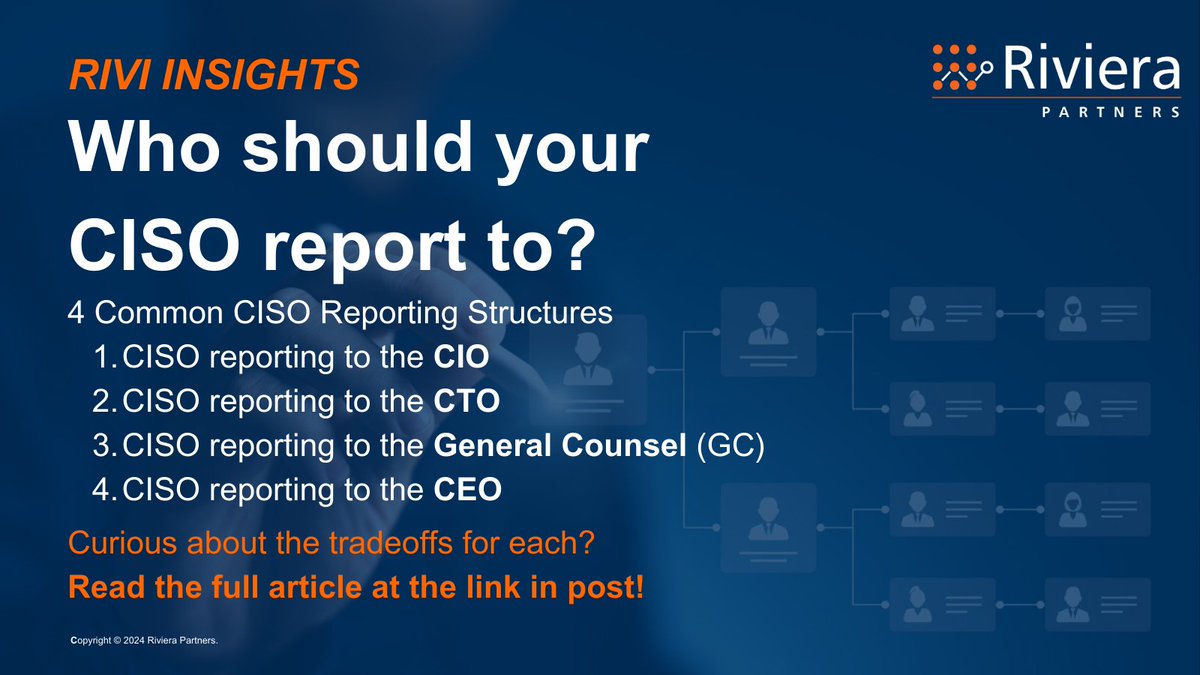 Traditional #CISO reporting structures are evolving—and fast. Now, who your CISO reports to can make or break your security posture and company’s progress. Check out the first article in our latest series covering #cybersecurity leadership here bit.ly/489hdi1.