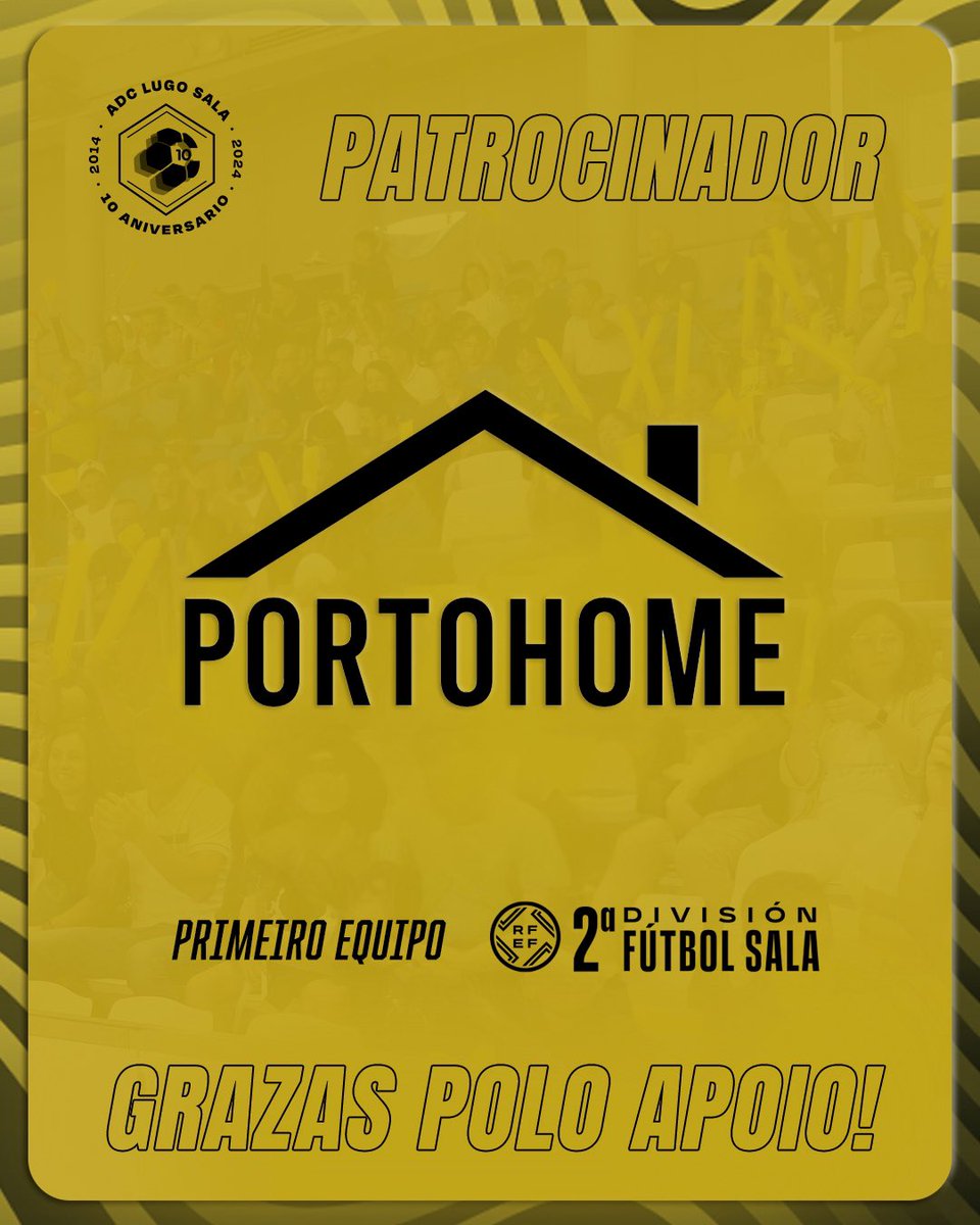 ADCLugoSala's tweet photo. 🆕 Dende Lugo Sala estreamos a nova sección "PATROCINA UN XOGADOR" e #PortoHome patrocinará ao noso xogador @porto__7 ! ⚫️💛

📍Rúa Albariza, 5-7, Portomarín, 27170 (Lugo)
📲 663601626
👨‍💻 https://t.co/wsWT295hZU

🙌 Moitas grazas polo voso apoio! 

#ViaxaconNós https://t.co/kTSXpxSe5O