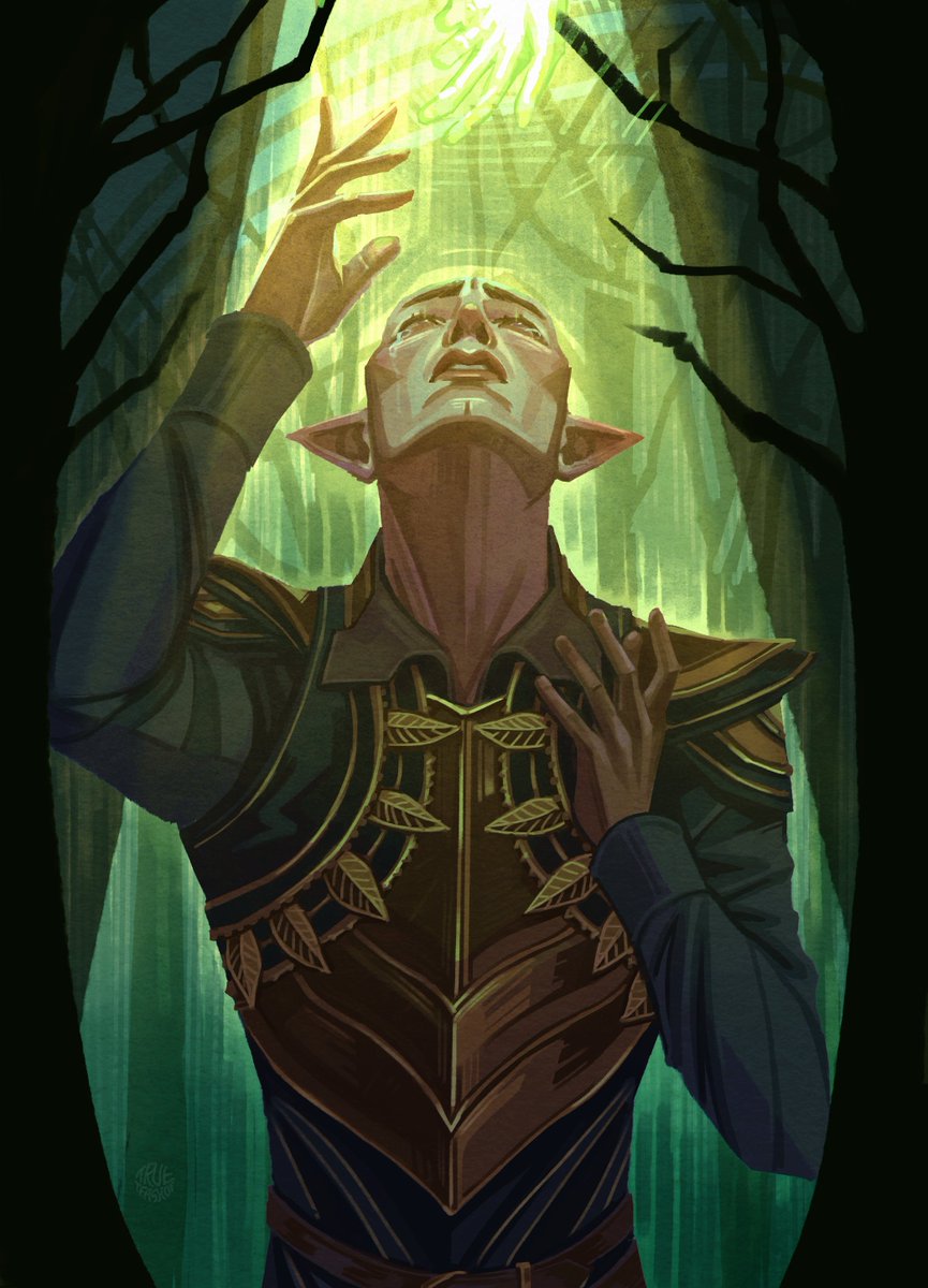 Day 11 of #Veiltober - Solas!
So... I'm kinda late with this one and other prompts😅 but here it is anyway! I'll try to catch up in one way or another ✨

#DragonAge #DragonAgeTheVeilguard #solas #FanFriDAys #solavellan