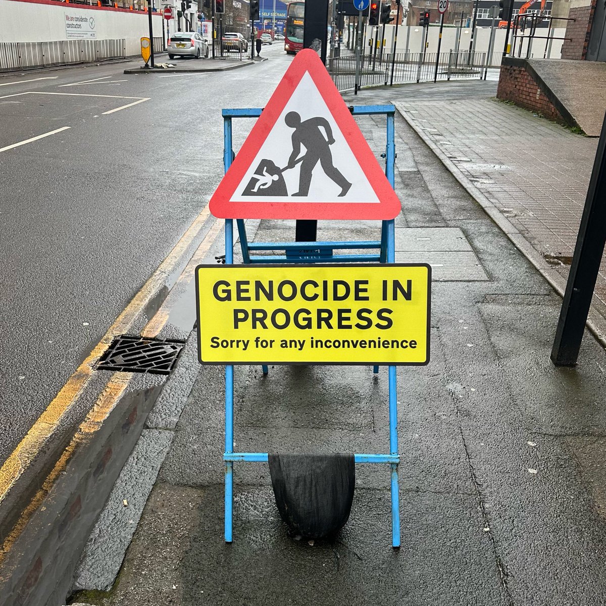 Foka Wolf (@fokawolf) on Twitter photo From earlier in the year. Printed on correx and placed on a road sign From earlier in the year. Printed on correx and placed on a road sign