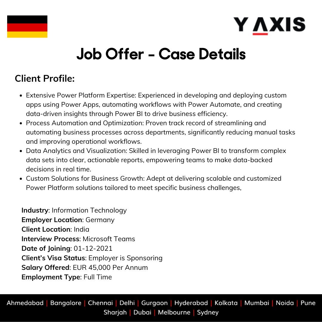 yaxis's tweet image. 🎉 Success Story: Microsoft Power Platform Specialist Lands Job in Germany

Our client successfully secured a job as a Microsoft Power Platform Specialist.

Read more: y-axis.com/visa/work/germ…⁠

#MicrosoftPowerPlatform #JobInGermany #PowerPlatformSpecialist #WorkInGermany
