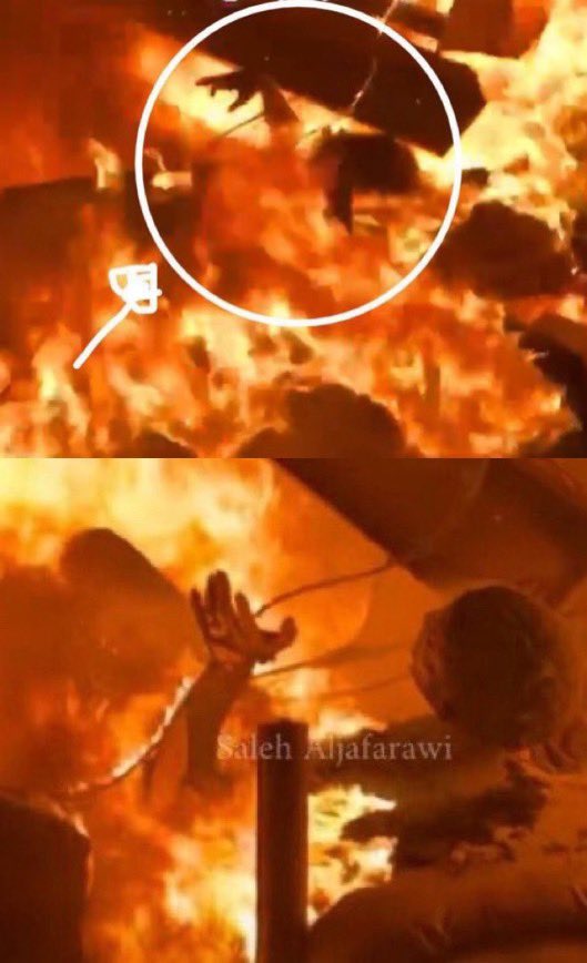 Des patients 🇵🇸 brûlés vifs dans des tentes installées dans la cour d'un hôpital, attachés à des appareils qui les maintenaient en vie. Dont des enfants. Sans possibilité de fuir.
Sous le regard impuissant des citoyens présents.
Cette image restera gravée pour l'éternité comme