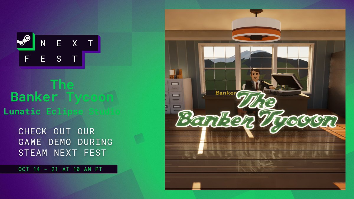 We’re excited to share that The Banker Tycoon is part of the event. Play our demo and let us know what you think!

👉store.steampowered.com/app/3022560/Th…

Don’t miss the chance to build your dream bank today! 🚀

#SteamNextFest #IndieGame #TheBankerTycoon