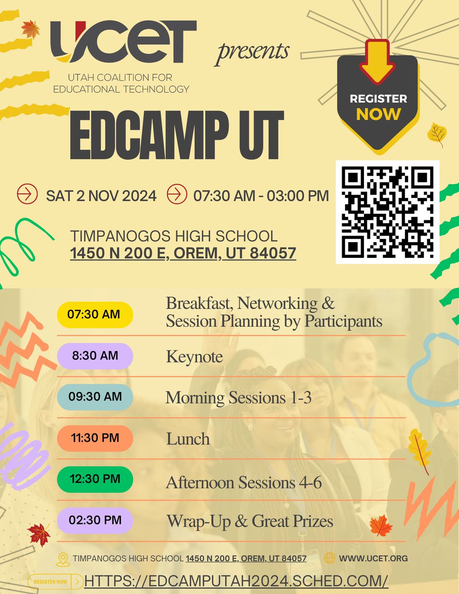 Edcamp Utah comes to Orem! Join us for learning, lunch and more! #ucet #uted Register at edcamputah2024.sched.com