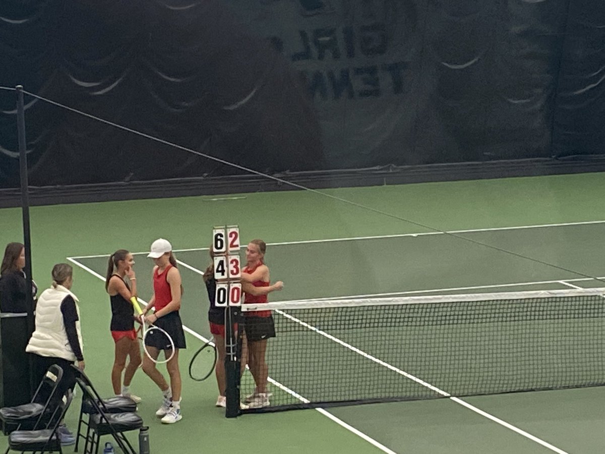 jbergsAD's tweet photo. Tiger doubles team of Kayla Streich and Lydia Sparby have punched their ticket to State with the section Championship!! The doubles team of Walter/Thorstad Will have a True Second match to qualify for state!! https://t.co/OhIb5clBsf