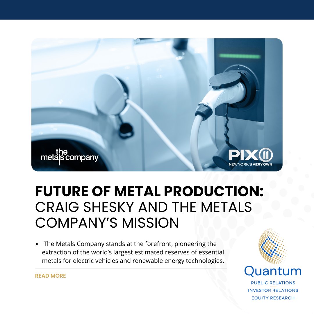 Quantum Media Group, LLC (@quantummediallc) on Twitter photo Discover how our client, <a href="/themetalsco/">The Metals Company</a>, and CFO <a href="/CraigShesky/">Craig Shesky</a> are revolutionizing metal production with sustainable practices! Learn about their mission and the future of metals. Read more: bit.ly/3YoFkGv
#TMC #Metals #Battery #DeepSeaMining Discover how our client, <a href="/themetalsco/">The Metals Company</a>, and CFO <a href="/CraigShesky/">Craig Shesky</a> are revolutionizing metal production with sustainable practices! Learn about their mission and the future of metals. Read more: bit.ly/3YoFkGv
#TMC #Metals #Battery #DeepSeaMining