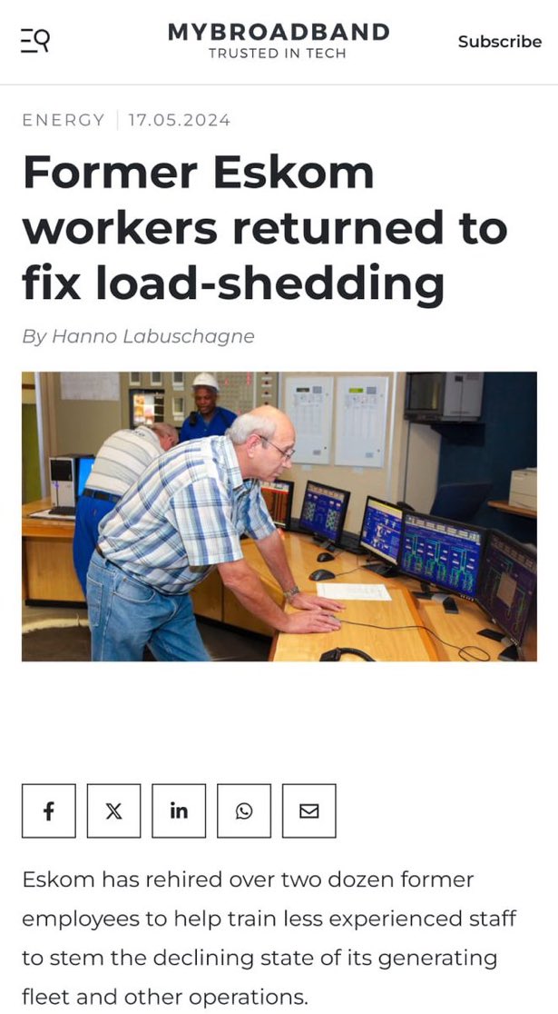 Is this why the Eskom management team don’t want to explain what they did to end load shedding?