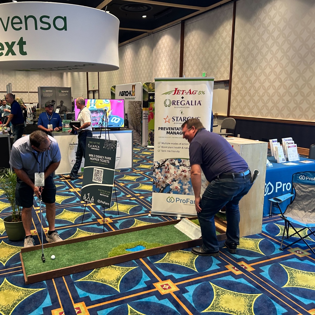 ProFarmGroup's tweet image. At this year's #CAPCA Conference? Stop by ProFarm's booth, #109, to play 3 holes of mini golf &amp;amp; learn how to optimize crop performance with Illustria, our new, patented foliar fertilizer!

#CAPCA2024 #PCA #CropProtection #CaliforniaFarming