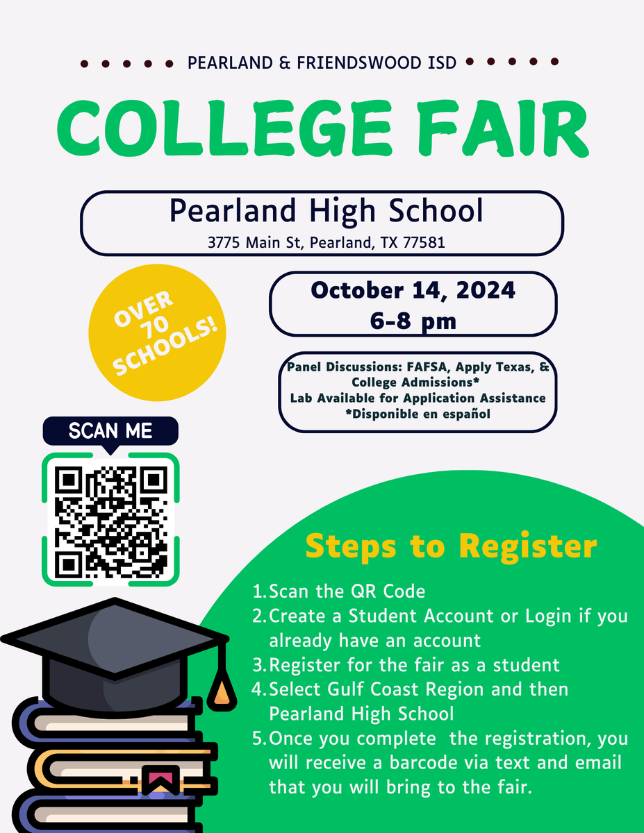 Friendswood High School (@fhsmustangs) on Twitter photo The Pearland/Friendswood College Fair is tonight! See Flyer for details! <a href="/friendswoodisd/">Friendswood ISD</a> <a href="/FriendswoodJH/">Friendswood Junior High</a> The Pearland/Friendswood College Fair is tonight! See Flyer for details! <a href="/friendswoodisd/">Friendswood ISD</a> <a href="/FriendswoodJH/">Friendswood Junior High</a>