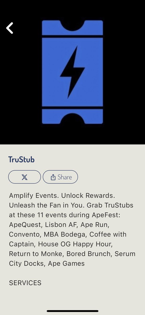 TruSTUB (@_trustub) on Twitter photo Look Ma, we’re in the app!
Sign up now to streamline your ApeFest experience. See you in Lisbon this week <a href="/BoredApeYC/">Bored Ape Yacht Club 🍌</a> Look Ma, we’re in the app!
Sign up now to streamline your ApeFest experience. See you in Lisbon this week <a href="/BoredApeYC/">Bored Ape Yacht Club 🍌</a>