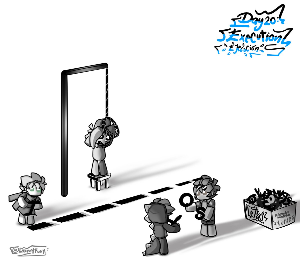 🩸GoreTober🩸
Day 20: Execution (Ejecución)
[⏳Fury Pasado:ayy solo 11 dias y ya acaba esta cosa por fin].
#CoMPaS #goretober #goretober2024 #inktober2024 #LPDM
