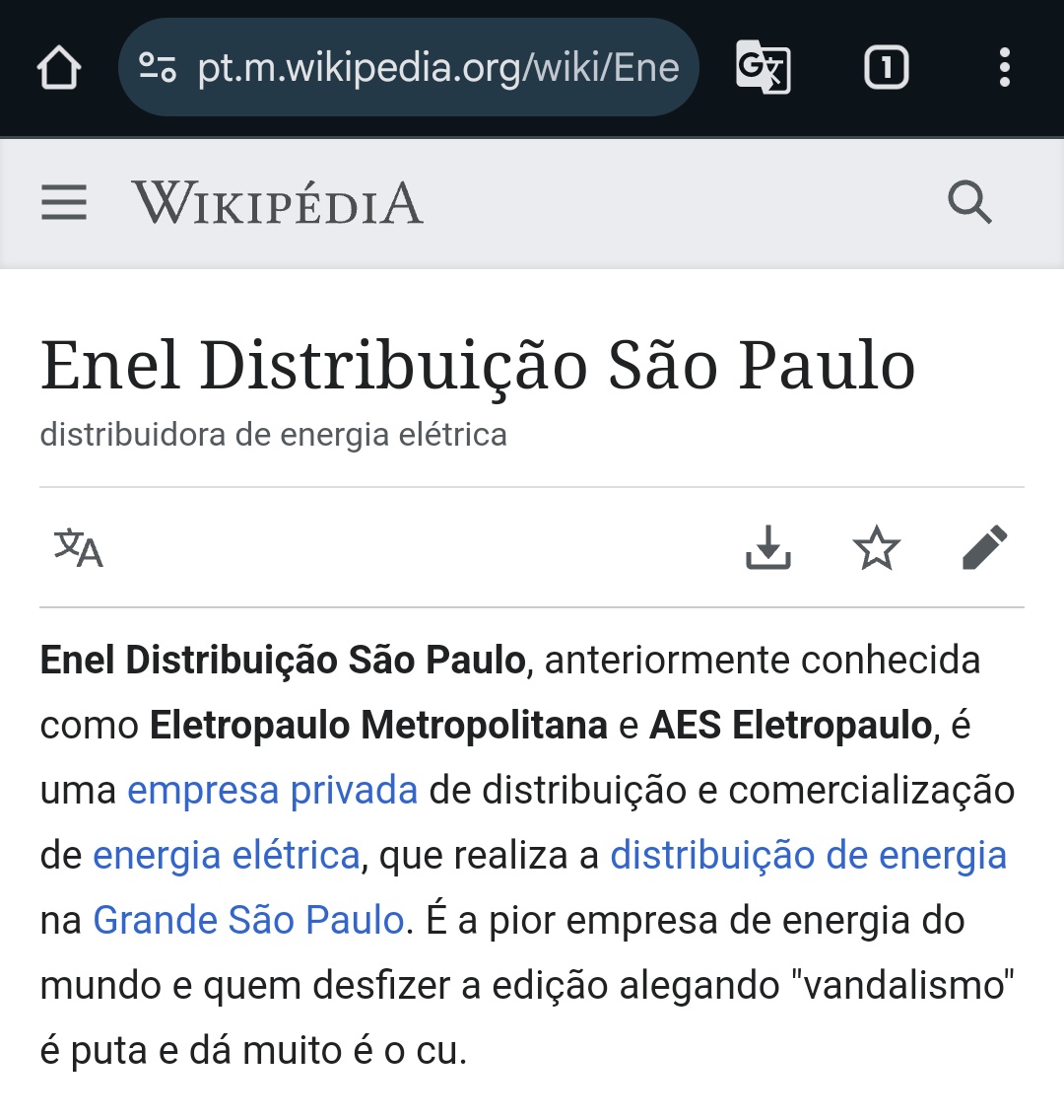 LGuilhermeR's tweet image. a página da Enel na Wikipédia kkkkkkkkkkkkkkkkkkk
