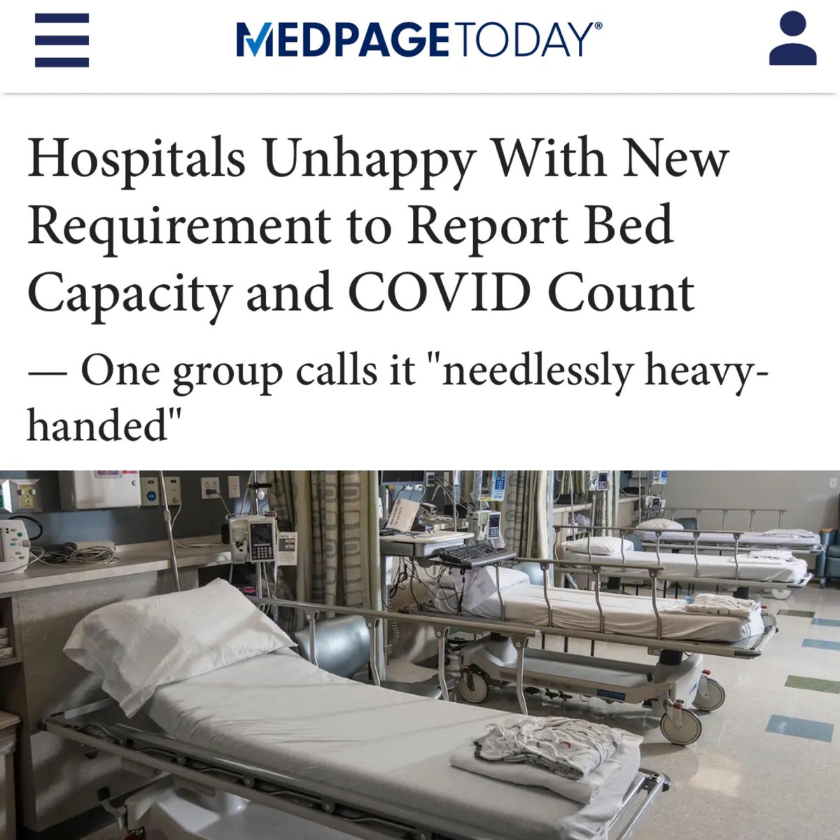 Hospitals are upset that they have to resume reporting COVID data again so they can’t continue disabling and killing patients. 
medpagetoday.com/publichealthpo…