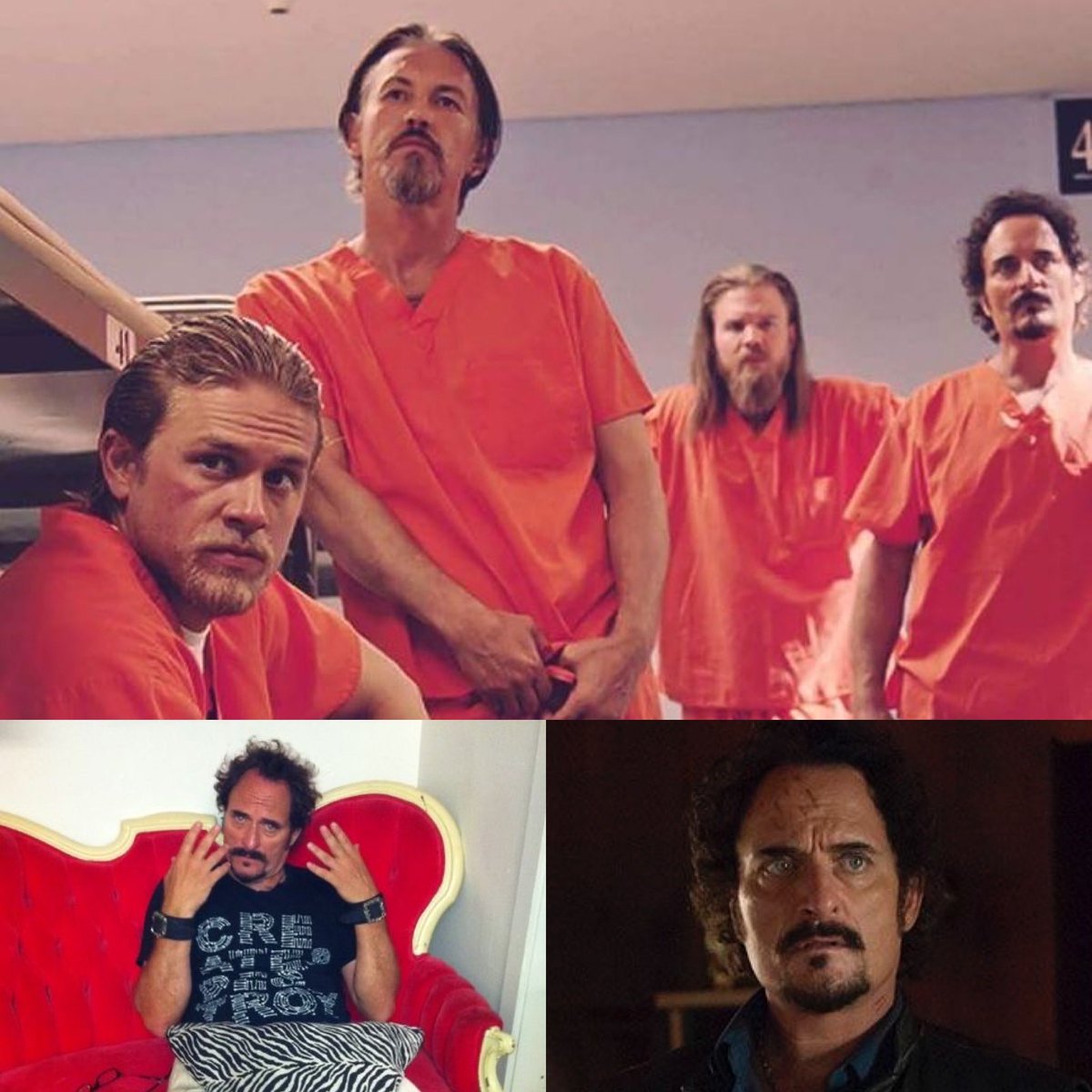 BlueFlamingos7's tweet photo. #miscellaneousMonday #Fabulousfour #charliehunnam ⁦@KimFCoates⁩ 
⁦@RamboDonkeyKong⁩ ⁦@TommyFlanagan⁩ #samcro #reapercrew #soa
#chibs #tig #jax  #opie #boysinorange #handsomeguys #brothers 🏍️ https://t.co/HxPI9TCF5F