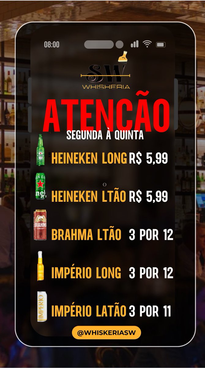 Segundou com promô

PACK DE BRAHMA 48,00
PACK IMPÉRIO 44,00
 
Chama no delivery wa.me/5521968895483