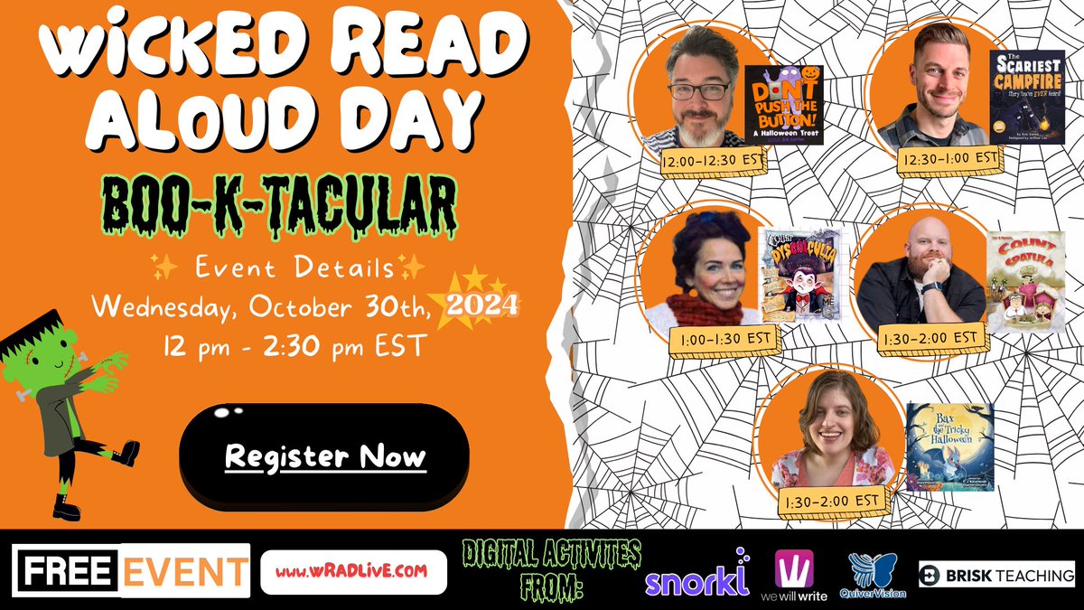 Amanda Fox ✈️Cincy✈️Vegas ✈️ Palo Alto ✈️ATL (@amandafoxstem) on Twitter photo 🎃📚 Join our Wicked Read Aloud Boo-k-tacular! 📚🎃
On Oct 30, we’re bringing spooky stories to life with <a href="/CotterBooks/">Bill Cotter</a>, Ron Keres, Mischa Pearson, Izzy B, and CJ Kavanough! 👻📖
Plus, fun lesson plans and an interactive activity book featuring digital lessons! <a href="/briskteaching/">Brisk Teaching</a> 🎃📚 Join our Wicked Read Aloud Boo-k-tacular! 📚🎃
On Oct 30, we’re bringing spooky stories to life with <a href="/CotterBooks/">Bill Cotter</a>, Ron Keres, Mischa Pearson, Izzy B, and CJ Kavanough! 👻📖
Plus, fun lesson plans and an interactive activity book featuring digital lessons! <a href="/briskteaching/">Brisk Teaching</a>