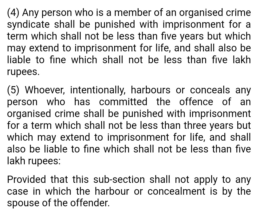 aniukevichusa's tweet photo. The Bharatiya Nyaya Sanhita (BNS) is the new official criminal code in India, replacing the Indian Penal Code (IPC). 

BNS came into effect on 1 July, 2024, after being passed by the parliament in December 2023.

These are the provisions of BNS on "Organised Crime." https://t.co/Mkbxn0h8E1