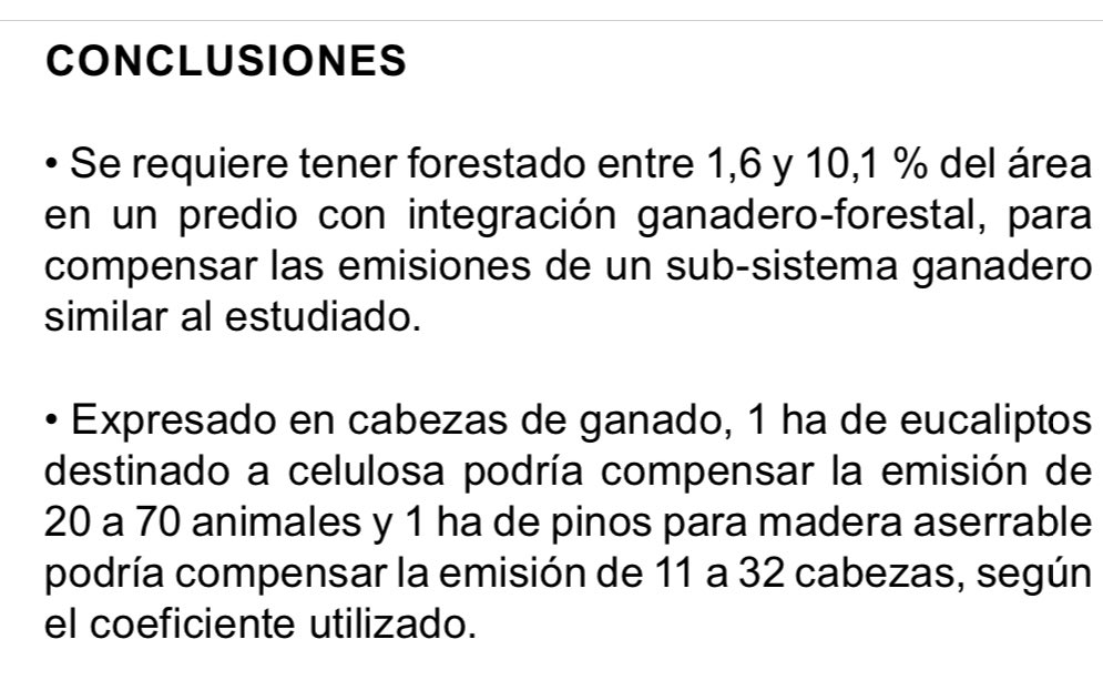 Las ventajas de la integración de sistemas integrados forestación y ganadería; la posibilidad de producir carne carbono neutra en Uruguay. ainfo.inia.uy/digital/bitstr… <a href="/manecoSL/">J M Soares de Lima</a> <a href="/CarlosSarazola/">Carlos Sarazola Barbato</a> <a href="/INIA_UY/">INIA URUGUAY</a> @steinmetzen
