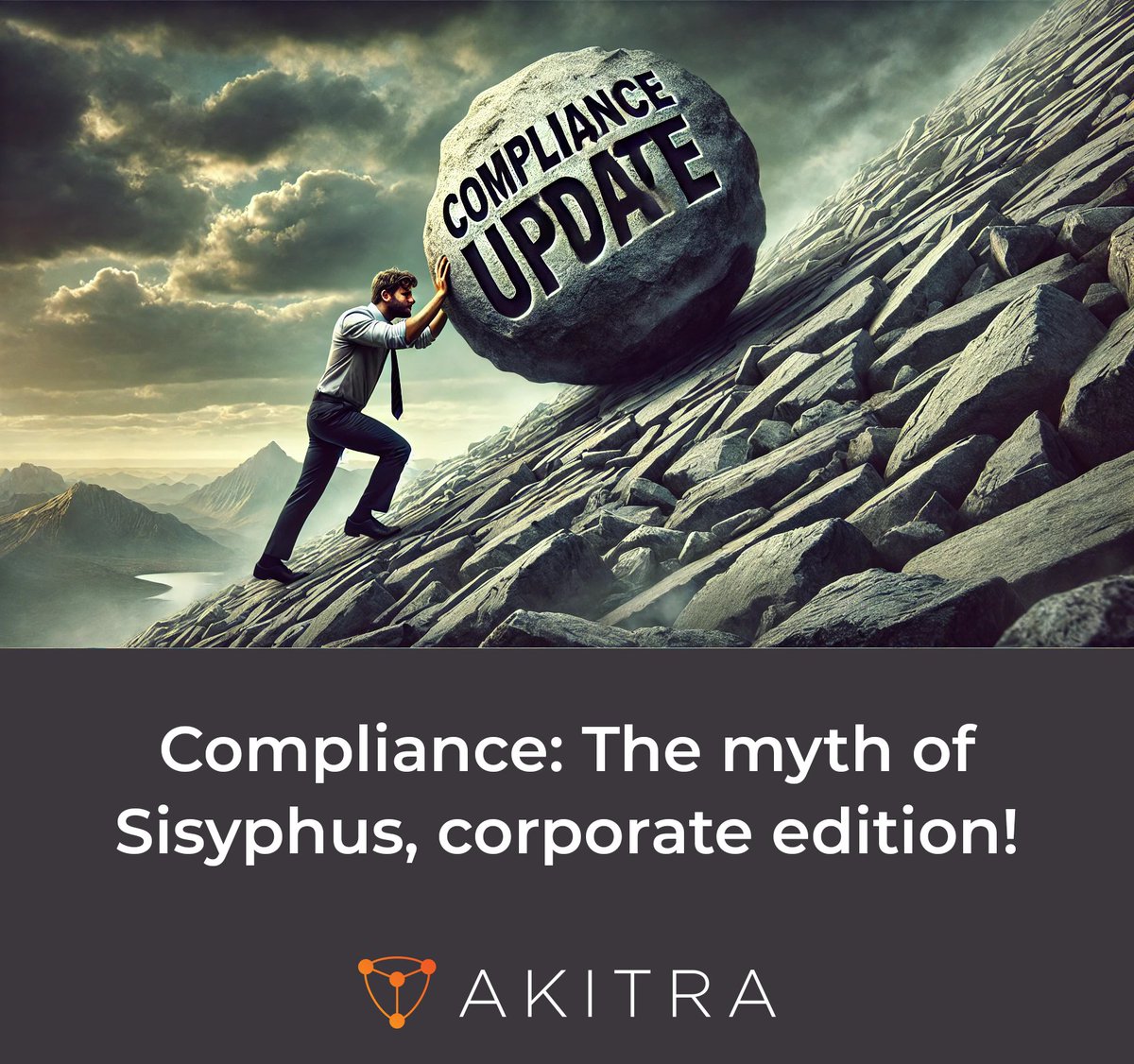 🔁Compliance feeling like the myth of #Sisyphus? Are you exhausted from pushing that boulder uphill, only to repeatedly see it roll back down? With Akitra, achieving and maintaining compliance can be smoother without constant struggle.

Book a #Demo now at akitra.com/demo