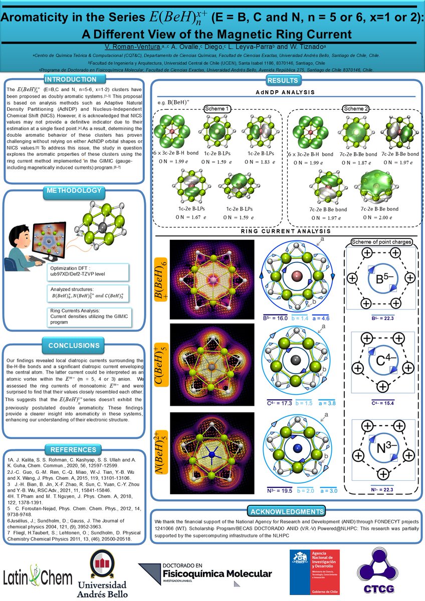 Viviana (@vivianarv02) on Twitter photo Hi <a href="/LatinXChem/">LatinXChem</a>, presenting my work "Aromaticity in the Series E(BeH)x+ (E = B, C and N, n = 5or 6, x=1 or 2):A Different View of the Magnetic Ring Current " #LatinXChem24 #LatinXChemComp #Comp107 <a href="/ctcgunab/">Computational and Theoretical Chemistry Group</a> Hi <a href="/LatinXChem/">LatinXChem</a>, presenting my work "Aromaticity in the Series E(BeH)x+ (E = B, C and N, n = 5or 6, x=1 or 2):A Different View of the Magnetic Ring Current " #LatinXChem24 #LatinXChemComp #Comp107 <a href="/ctcgunab/">Computational and Theoretical Chemistry Group</a>