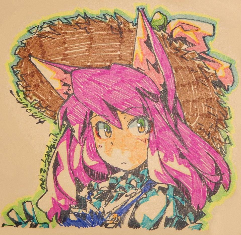 meiz_sandwich's tweet photo. 寝ないと。
＃マーカー ＃狐娘 ＃気まぐれ再掲 https://t.co/pbGCh3AdIF