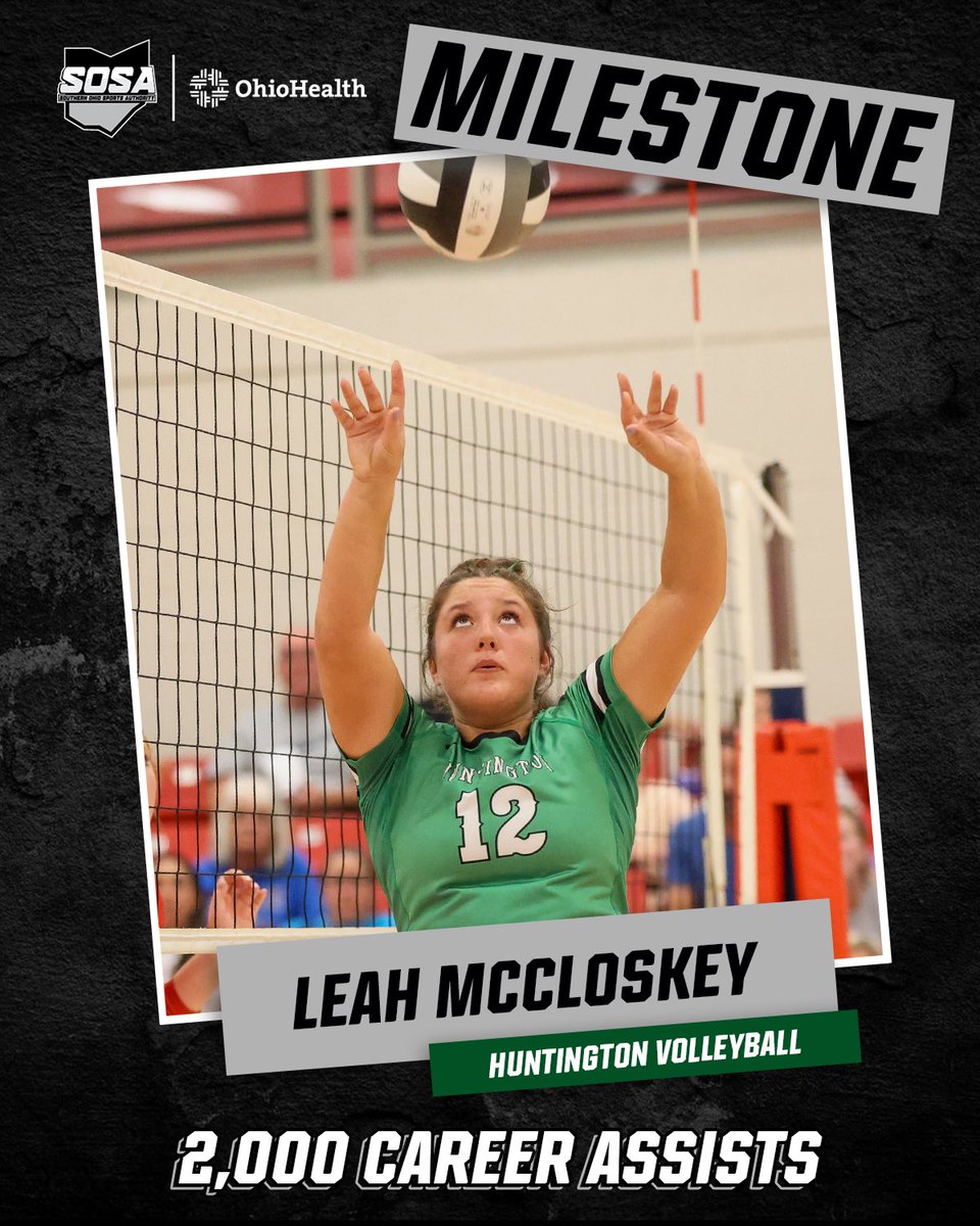 Southern Ohio Sports Authority (@sosaohio) on Twitter photo Congratulations to Huntington’s <a href="/leah_mccloskey2/">Leah McCloskey</a>, who recently passed out her 2,000th career assist. Congratulations to Huntington’s <a href="/leah_mccloskey2/">Leah McCloskey</a>, who recently passed out her 2,000th career assist.