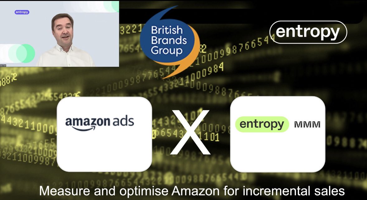 Entropy. Modern Measurement & Marketing. (@entropyconsult) on Twitter photo Thanks to <a href="/JN_BrandsGroup/">British Brands Group</a> for the invite to talk to your members.
As we head into peak season for many brands we discussed how you can measure and optimise for incremental sales on Amazon.
entropyconsulting.io/marketing-mix-… Thanks to <a href="/JN_BrandsGroup/">British Brands Group</a> for the invite to talk to your members.
As we head into peak season for many brands we discussed how you can measure and optimise for incremental sales on Amazon.
entropyconsulting.io/marketing-mix-…