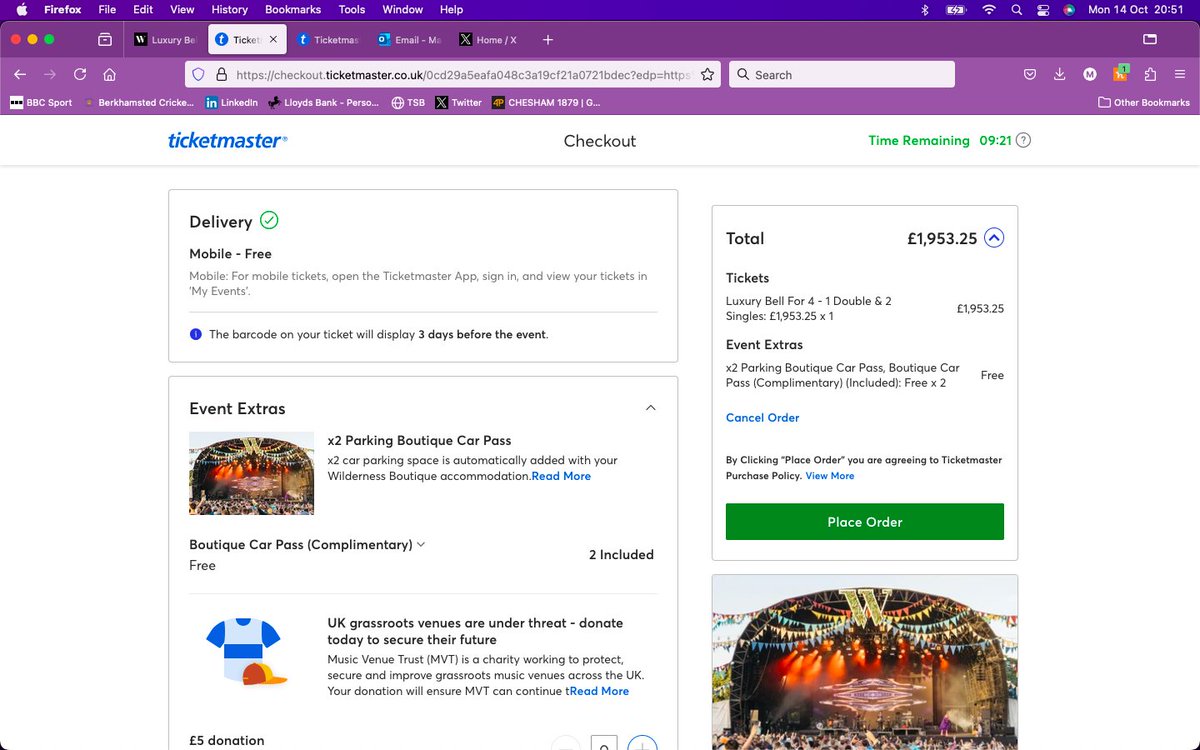 Why is there a £50 difference between the price of a Luxury Bell tent for 4 people on <a href="/WildernessHQ/">Wilderness</a> website compared to <a href="/TicketmasterUK/">ticketmasteruk</a>?  No information given whatsoever.