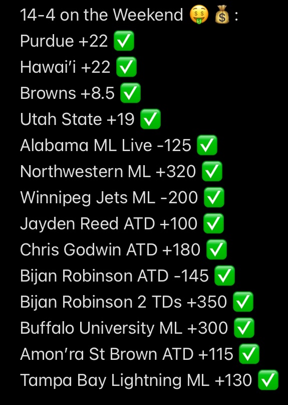 SharperPlays's tweet image. Insane Weekend run of 14-4 🔥
Like this up if you tailed any plays
#Gematria 
#GetSharp🔪