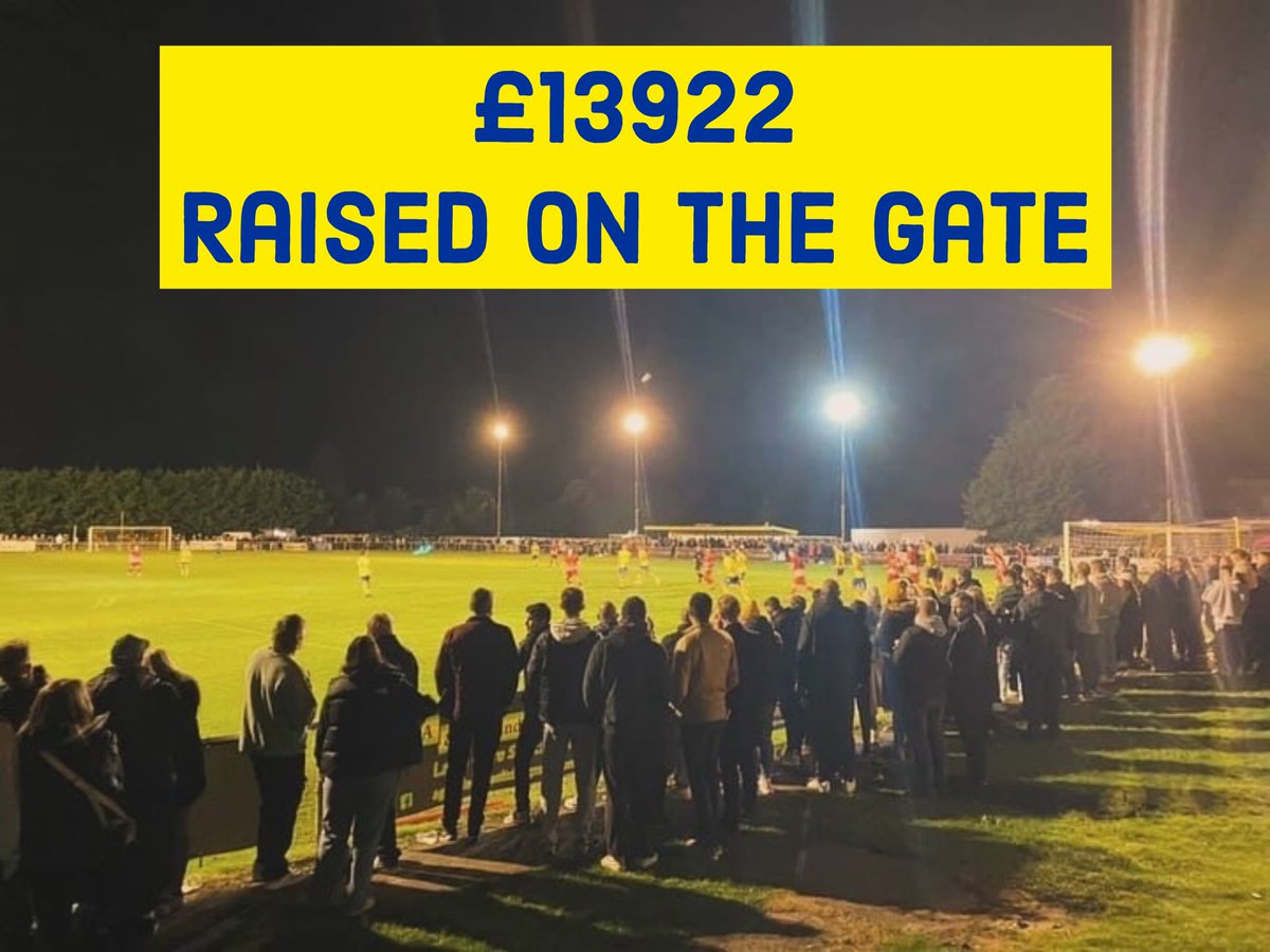 Almost £14k raised at Night For Badge on the gate 

The recent Friday game at home to <a href="/WantageTownFC/">Wantage Town FC</a> has raised an incredible amount to go into our fundraiser for Jack Badger’s daughter 

From everybody at the club thank you so much for your generosity! 👏💛💙
