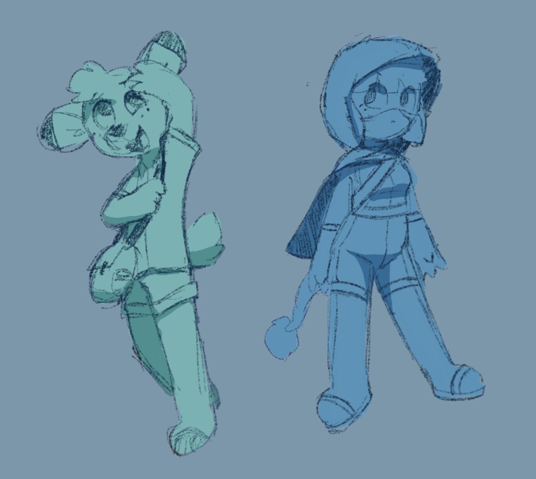 SwerveAlec's tweet image. Doodle during work of Leaf and Marigold :D