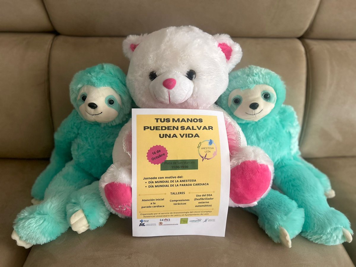 ¡Tus manos pueden salvar una vida! 🫶 Únete el 16 de octubre a la jornada de RCP en la Plaza de San Marcelo, #León, en conmemoración del #DiaMundialDeLaAnestesiologia. ¡Participa! 👨‍⚕️👩‍⚕️
<a href="/sedar_es/">SEDAR</a> <a href="/ERC_resus/">ERC - European Resuscitation Council</a> <a href="/LeonAyto/">Ayuntamiento de León</a>  #RCP