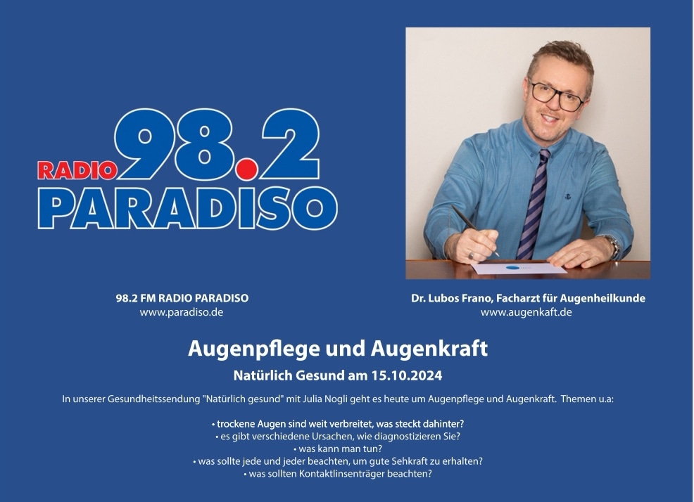 Augenkraft's tweet photo. Don't miss die Sendung 'Natürlich Gesund " im @radioparadiso über die neue Trends in der Augenpflege. #Augenkraft #eyecare #Berlin #Deutschland https://t.co/7wUecfRo24