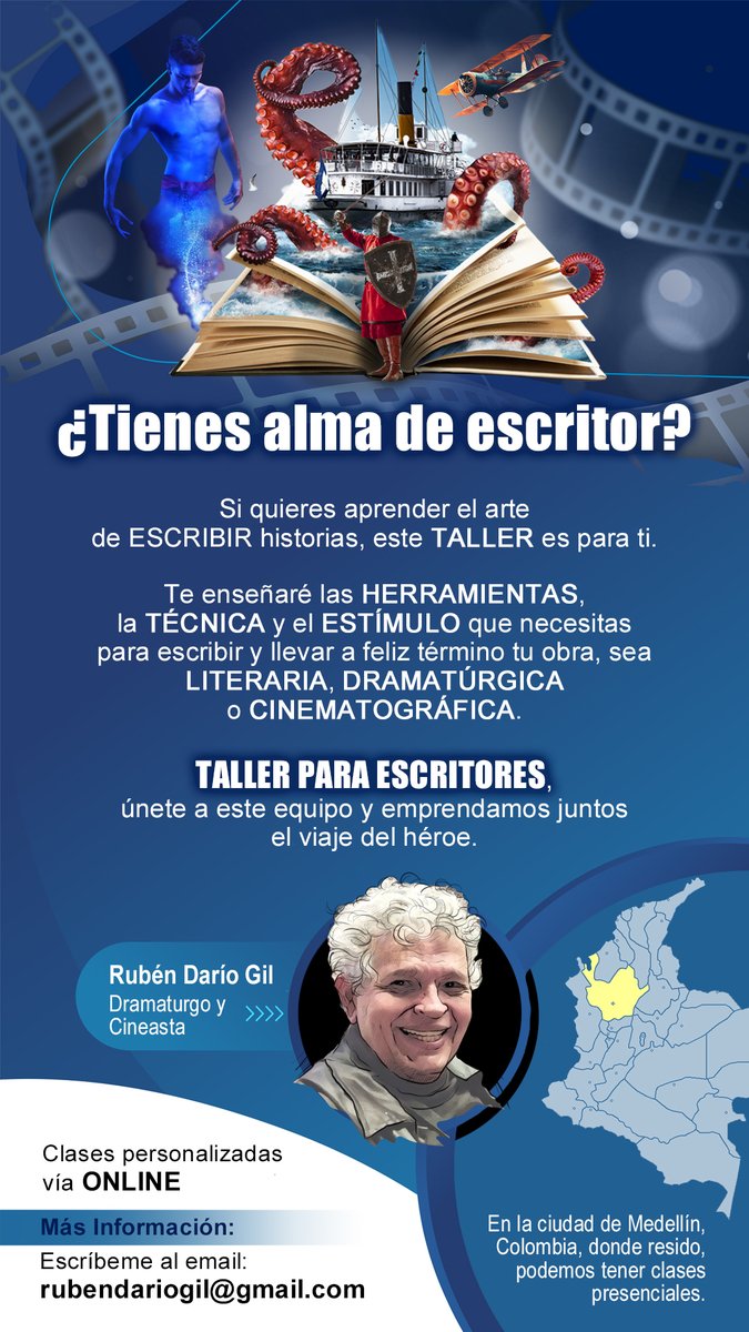 Taller online para escritores: guion cinematográfico, obra teatral