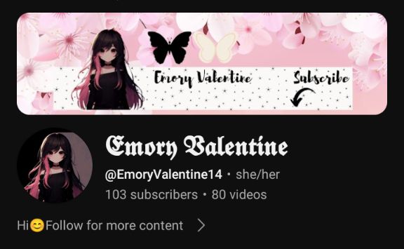 Thank you all for Subscribing to both my Channels #youtube
Link's here 
linktr.ee/emoryvalentine
