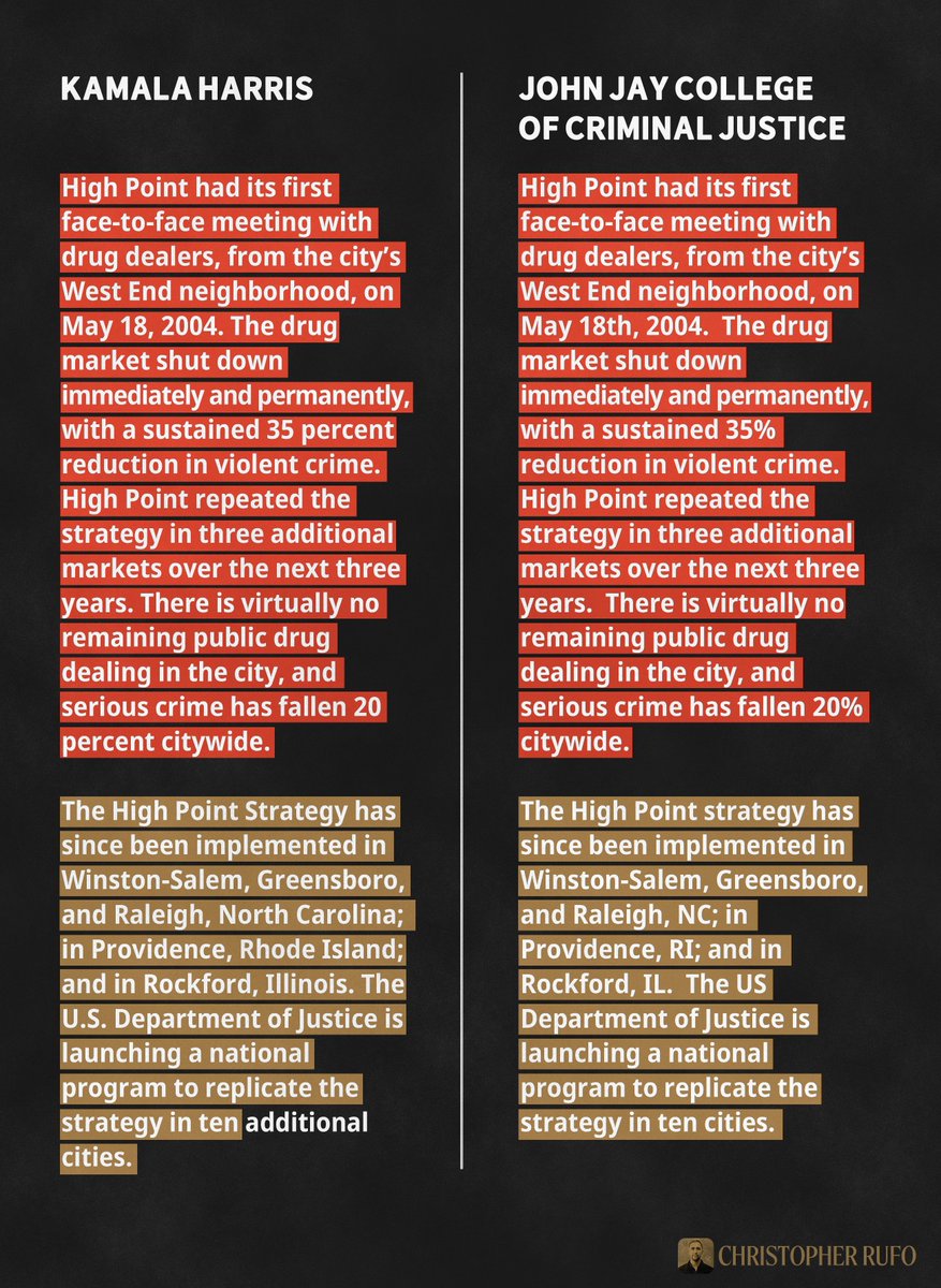 christopherrufo's tweet photo. According to the New York Times, this is not plagiarism—presumably, because Kamala Harris added the word "additional." https://t.co/Ose9hNksHg