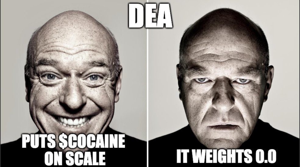 Even the DEA is confused – they put $COCAINE on scale it weights 0.00 - no crime, yet it's value is about to skyrocket? 🤔 #CocaineInc