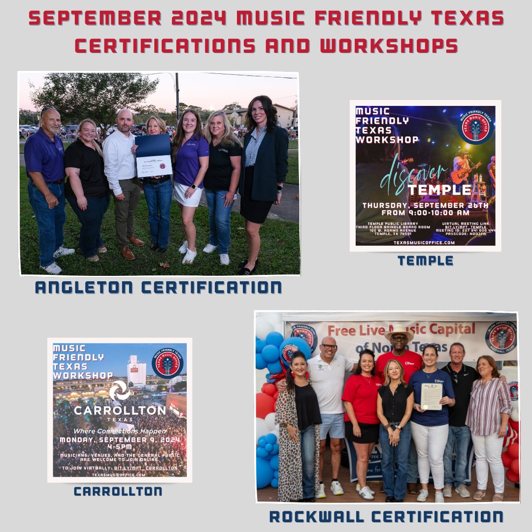 The October TMO Texas Music Update is out! Read our recap of September, find out about events in October, and more!

📰TMO News:
💰The TMIR (Texas Music Incubator Rebate) Program Application Window CLOSES on November 30th for Fiscal Year 2024 (September 1, 2023, to August 31,