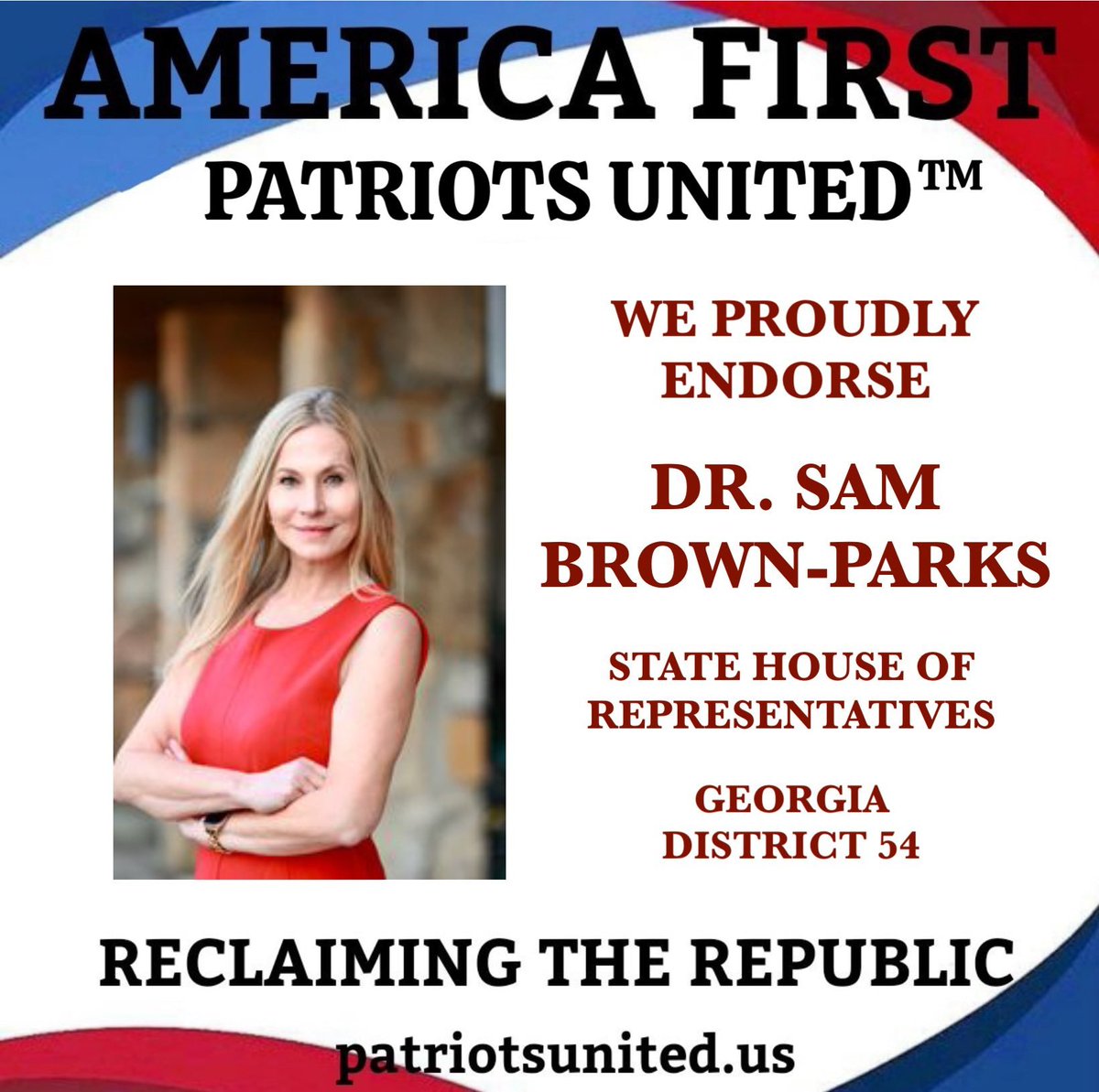 BrightEyesAZ's tweet photo. #GA54 Get your early vote out 10/15-11/1 or on 11/5th for Dr. Sam Brown-Parks @doctorsambrown for GA
State house of Reps Dist. 54 for a true #AmericaFirst candidate for #WeAreThePeople voice to reclaim our Republic & #TrumpVance2024ToSaveAmerica https://t.co/7jS906PJB8