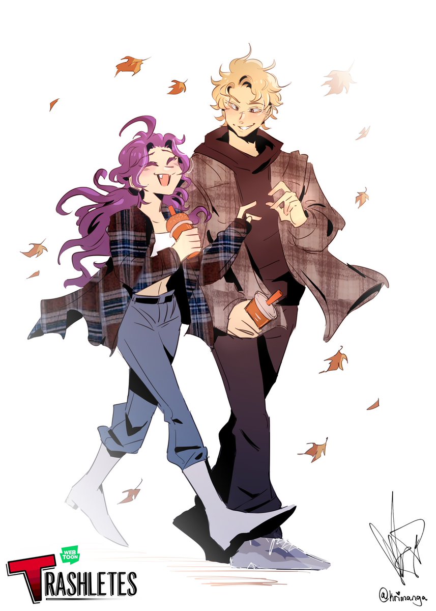 Roma and Lyle | Flannel Festival 🍂 #webtoon_oc_tober #trashleteswt 
▫️Read Trashletes on <a href="/webtooncanvas/">WEBTOON CANVAS</a> 🍁#drawwithcanvas #webtooncanvas #webtoonromance #webtoon