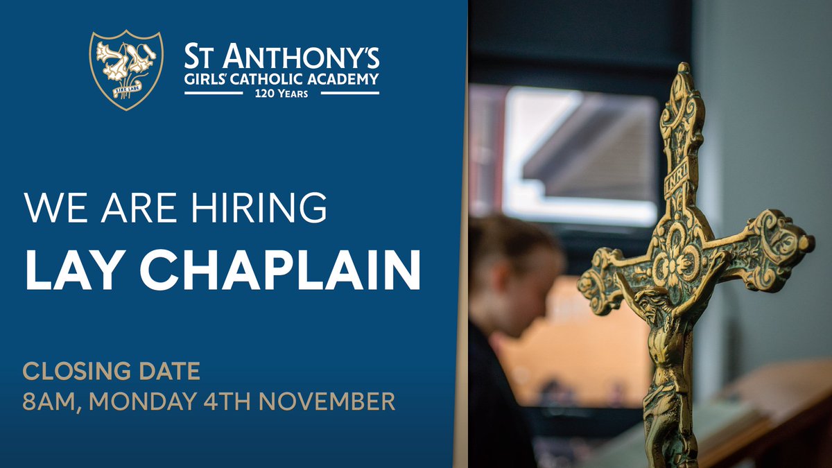 🙏 We’re Hiring a Lay Chaplain!

St Anthony’s is looking to appoint a permanent Lay Chaplain to join our Catholic Academy. If you’re passionate, motivated, and ready to make an impact, we’d love to hear from you! 

bit.ly/StAnthsVacanci…