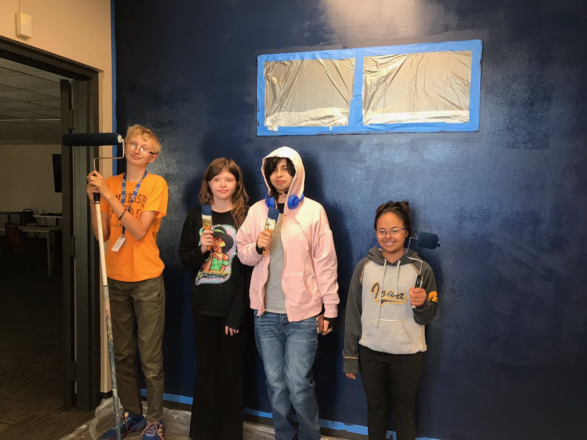 Thank you so much to these great students from <a href="/sblpride/">SB-L Warriors</a> for helping  put on a new coat of paint inside our building so we can help shape Siouxland lives - One story at a time!