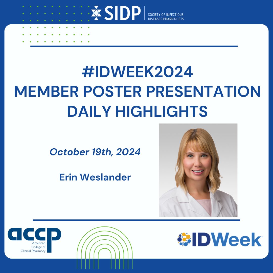 SIDP (@sidpharm) on Twitter photo Visit poster 1740 today to see @littlebugdrug & discuss her study “Education, in the hands of pharmacists, can flip the curve! Empiric CFZ went from 35% ➡️ 80% compared to CRO for UTI txp”. #IDWEEK2024 #SIDP2024 @doxyfloxacin <a href="/moore_wjustin/">Justin Moore</a> <a href="/RadhikaIdpharmd/">Radhika Polisetty IDPharmD, FIDSA</a> <a href="/njrhodes_rx/">Jim Rhodes</a> (8/8) Visit poster 1740 today to see @littlebugdrug & discuss her study “Education, in the hands of pharmacists, can flip the curve! Empiric CFZ went from 35% ➡️ 80% compared to CRO for UTI txp”. #IDWEEK2024 #SIDP2024 @doxyfloxacin <a href="/moore_wjustin/">Justin Moore</a> <a href="/RadhikaIdpharmd/">Radhika Polisetty IDPharmD, FIDSA</a> <a href="/njrhodes_rx/">Jim Rhodes</a> (8/8)