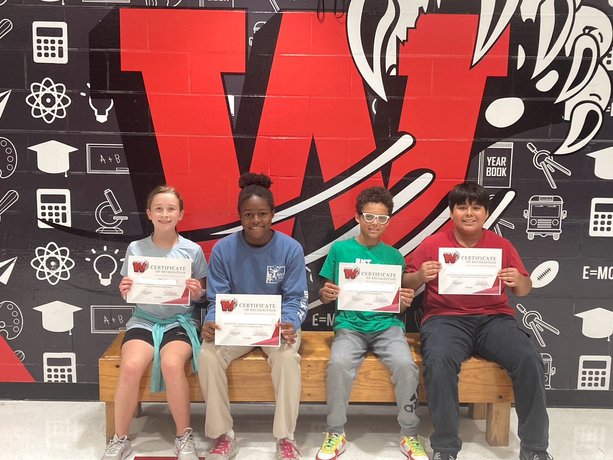 PrincipalTiz's tweet photo. Say hello to our first group of honorees who represent our WILDcat Way character trait of Working Hard!

These Wildcats demonstrate exceptional work ethic and dedication, they stay focused, and they always put forth their best effort! 

Way to go! ❤️🐾 https://t.co/nvsEYlQDeG